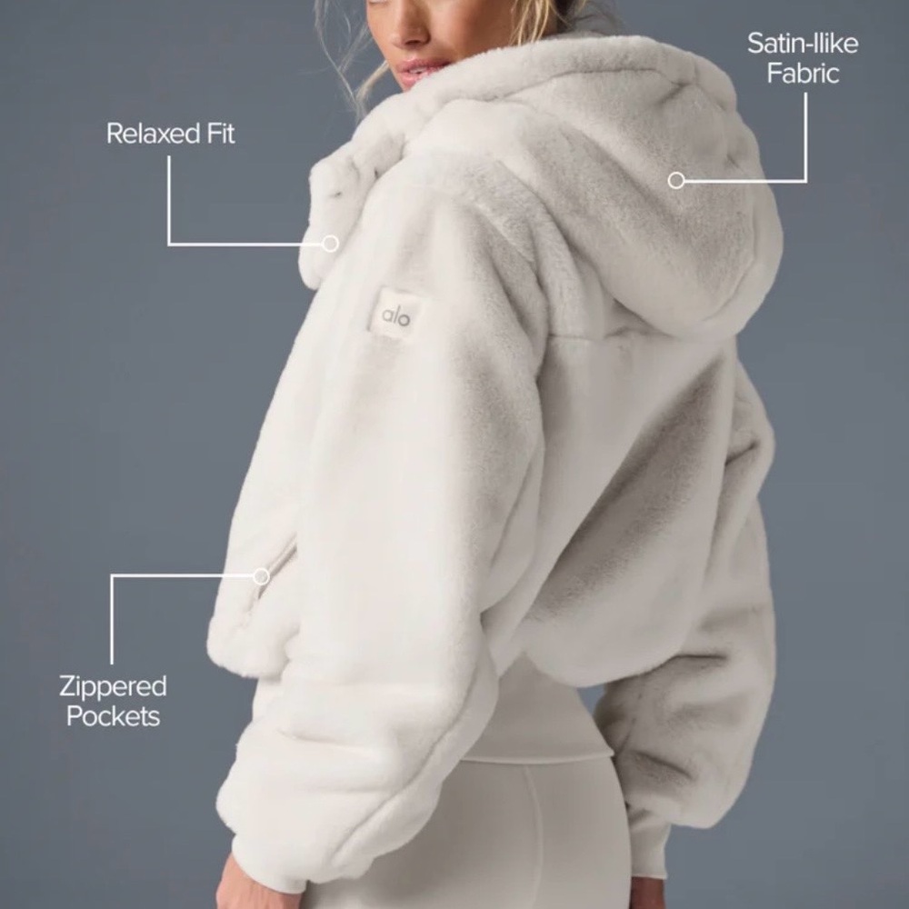 ALO Faux Fur Foxy Jacket in Ivory